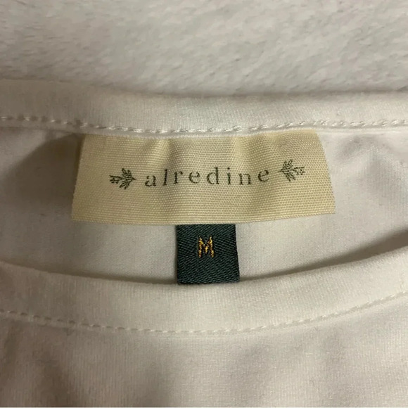 Alredine white body suit size medium polka dotted sheer sleeves 2 snap closure - Picture 7 of 8